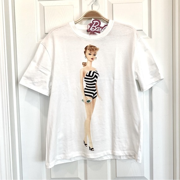 [🌟 PRICE FIRM] ZARA Barbie Striped Swimsuit Graphic T-Shirt Short Sleeves Tee - Picture 3 of 10